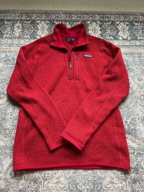 Patagonia Red Heather Quarter-Zip Fleece Pullover